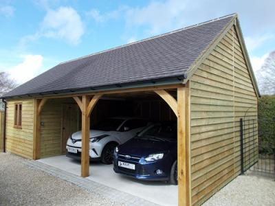 Pic 101. 6.0m x 6.0m 2 bay Carriage House with 3.0m x 6.0m attached Workshop and plain tile roof